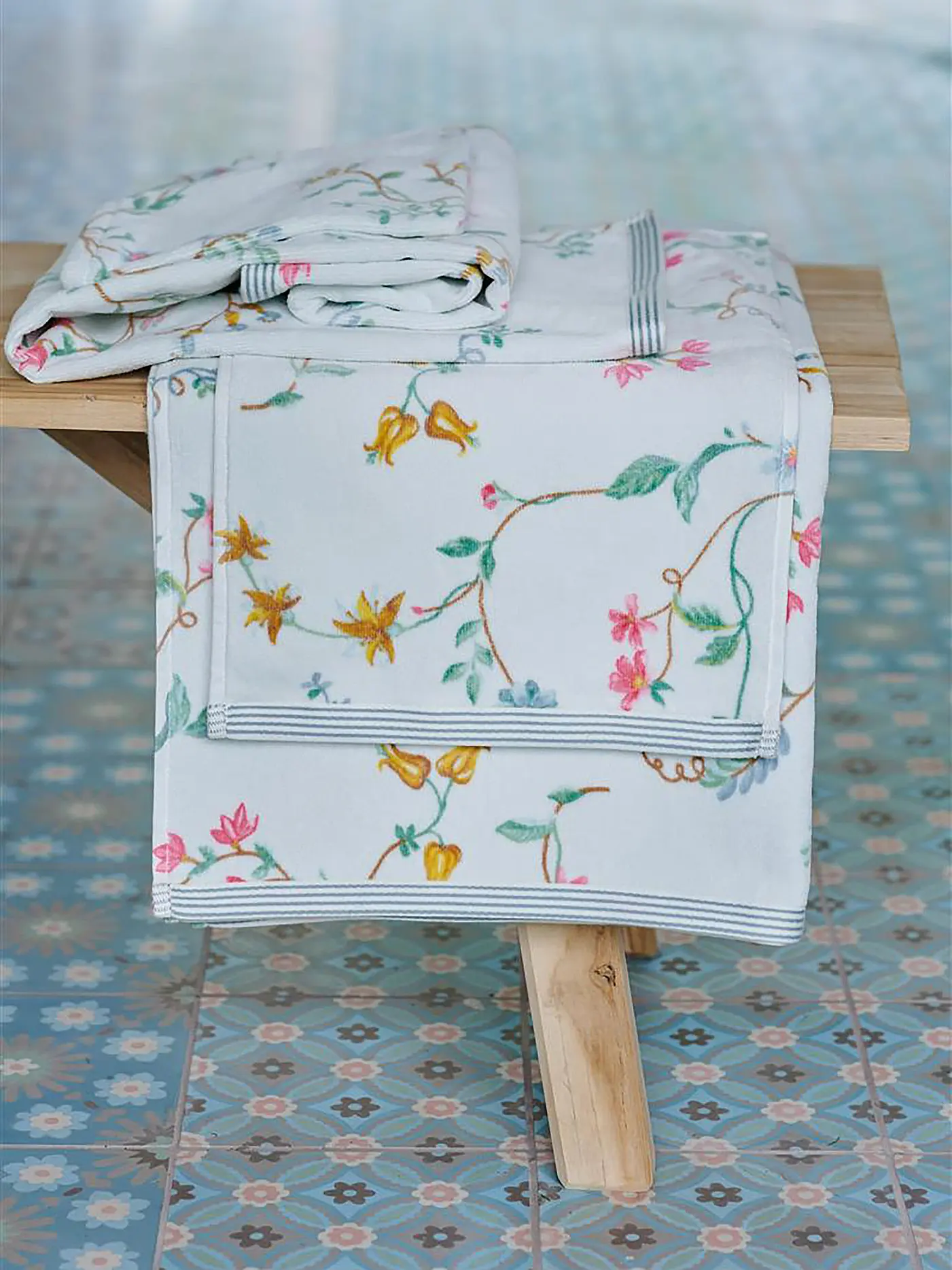 PIP STUDIO | Waschhandschuh LES FLEURS 16x22cm Weiss | 